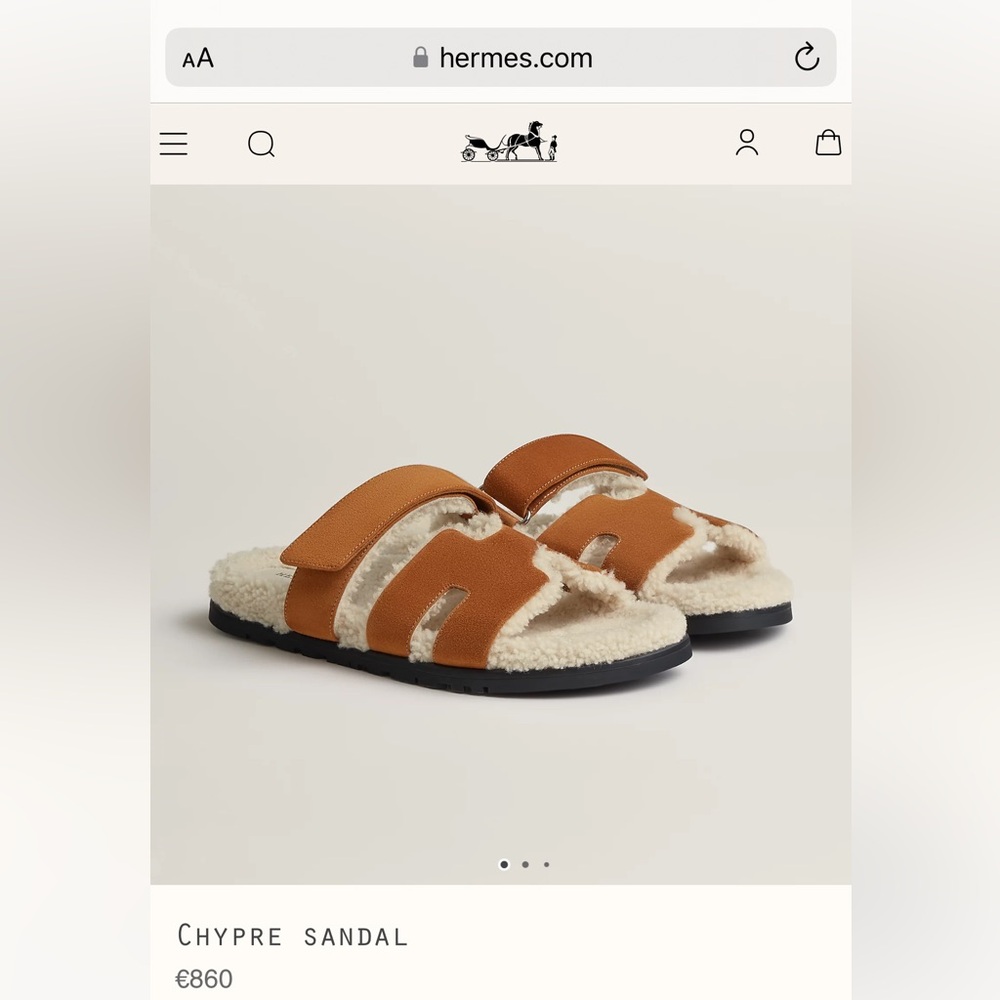 💯% AUTHENTIC HERMES CHYPRE SANDALS IN NATURAL/ECRU SZ 40